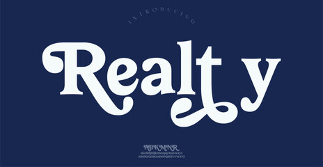 Realty Sports minimal tech font letter set. Luxury vector typeface for company.