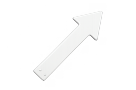White pointer symbol indicating an upward and rightward path, signifying concept of success, rising, and advancement - Powered by Adobe