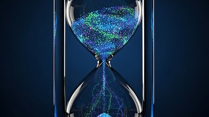 Elegant hourglass symbolizing time, patience, and precious moments ticking away, perfect for conveying concepts of deadlines, goals, and fleeting opportunities