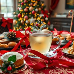 christmas still life with mulled wine