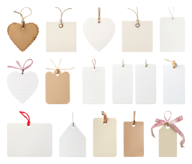 PNG Assorted blank tags collection, element set on transparent background
