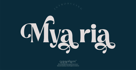 Myaria Sports minimal tech font letter set. Luxury vector typeface for company.