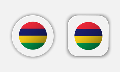 Mauritius Rounded National Flag Button Icon