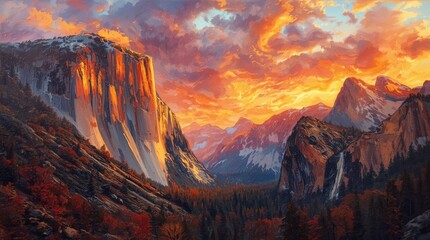 Fototapeta premium sunset over the mountains