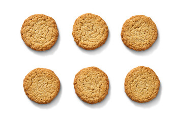 Oatmeal cookies isolated transparent background baking dessert