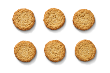 Oatmeal cookies isolated transparent background baking dessert