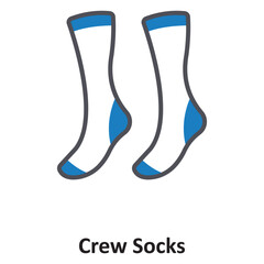 Crew Socks Vector icon which can easily modify or edit