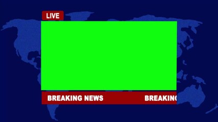 Live breaking news lower third template with green screen. Modern broadcast graphics overlay for TV news and media in 4K. Modern news live streaming TV broadcast backdrop. Looping 4K video animation.
