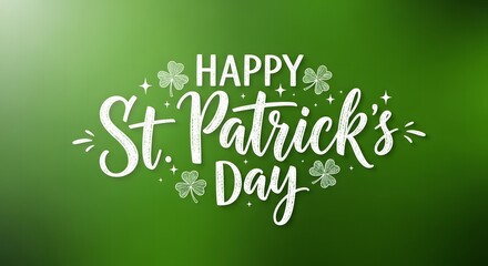 Happy st patricks day celebration with shamrocks and sparkles