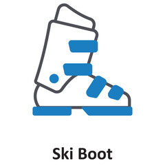 Ski Boot Vector icon which can easily modify or edit