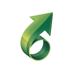 Smooth Upward Spiral Arrow Minimal Growth Vector Icon