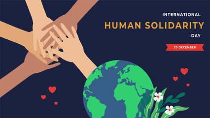 International human solidarity day flyer illustration