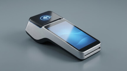 Modern POS terminal with contactless payment sign, showcasing seamless transactions and cutting-edge technology for retail and financial businesses
