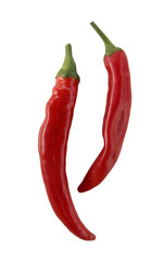 Fresh Red Chili Peppers Isolated on White Background