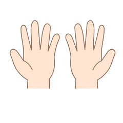 Two open hands.hand and finger gestures in front.Human body part.Hand palm gesture emoji.Sign, symbol, icon and logo isolated on white background.Flat design.Graphic.Cartoon vector illustrator.