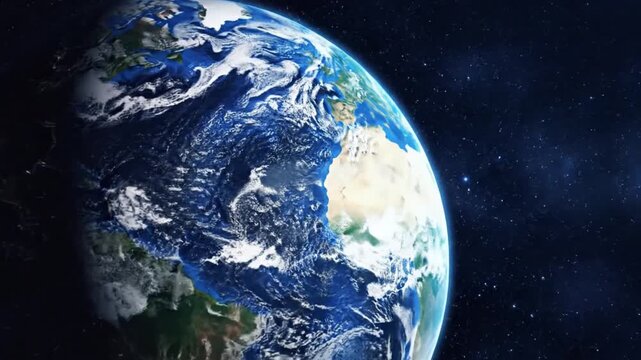 Breathtaking Earth from space view, vibrant colors showcase planet's beauty and fragility, ideal for environmental or global awareness campaigns