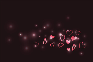 Abstract background with blurred hearts