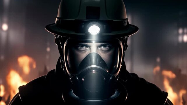 Intense firefighting training in an urban environment at night featuring heroic efforts and brave firefighters
