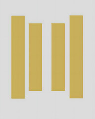 Abstract geometric pattern of four vertical golden bars against a textured white background, representing a stylized 'M' or a sound wave visualization