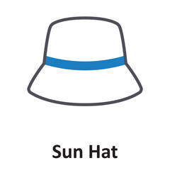 Sun Hat Vector icon which can easily modify or edit