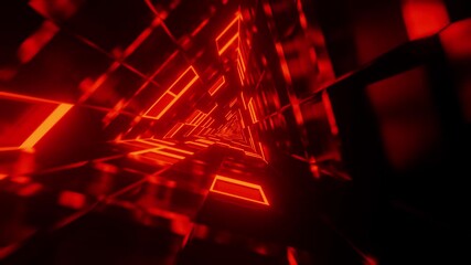 Triangle rotated mirrored orange glass VJ tunnel loop