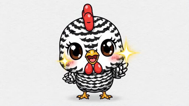 Animated chick character expressions, playful poses for joyful celebrations, digital art with