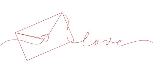 A love letter with the word 