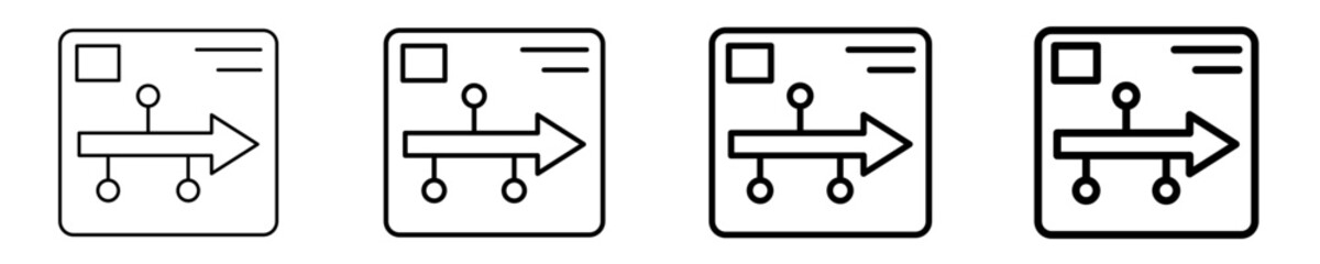 Timeline Arrow Icon Set Different Style Collection