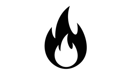 Stylized Flame Icon - Symbol of Fire and Energy.