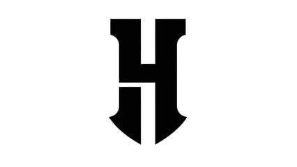 Stylized black letter H logo design icon on a white background.