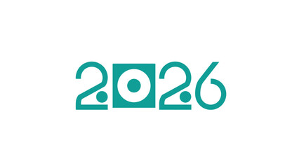 Modern design featuring the year 2026 in a unique and stylish font.