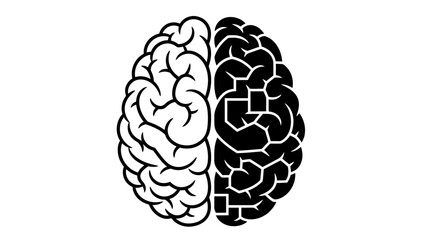 Creative and logical brain hemispheres vector illustration.