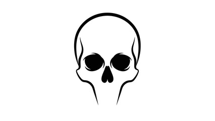 Simple skull outline illustration on white background, perfect for design.