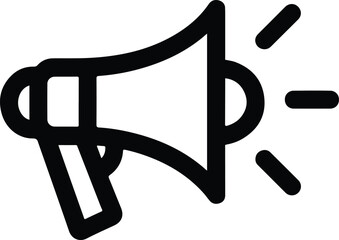 Black Megaphone Icon with Sound Waves announcement 2