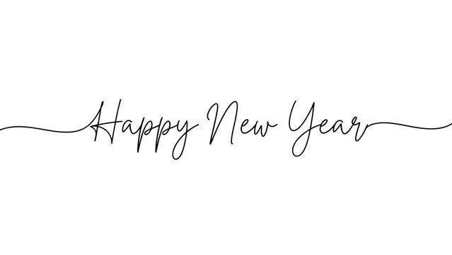Elegant Happy New Year Calligraphy Design.