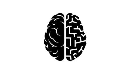 Brain with Two Hemispheres - Analytical and Creative Thinking Concept.