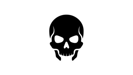 Sinister skull silhouette on white background representing danger and death.