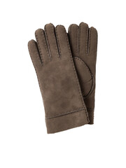 Pair of brown leather work gloves isolated on transparent background