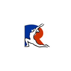 Elegant Yoga Woman Letter R L...