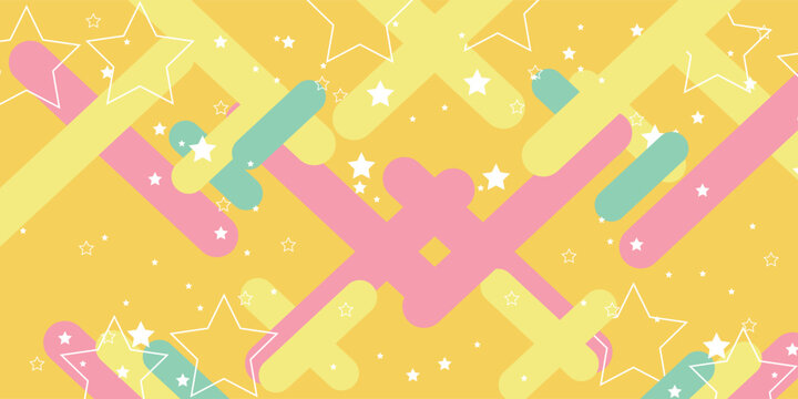 Yellow background abstract cute, geometric, shape.
