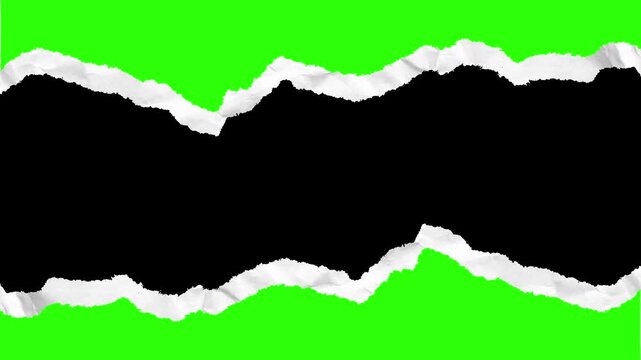 4K Torn Paper Transition Effect on Green Screen Background