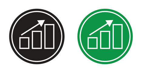 Upward Growth Bar Chart Icon Set