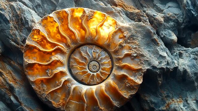 Stunning Ammonite Fossil Embedded in Rocky Surface