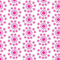 pink geometric floral mandala seamless pattern on cream background.Perfect for textile print,fabric for pattern,bedding,home decor,wallpapaer,gift wrapping,crafted,digital background,web,other project