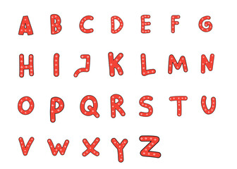 set of christmas letters alphabet on white background