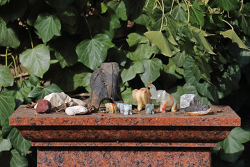 Kleine Tiersammlung auf rotem Granit © Asray Laleike