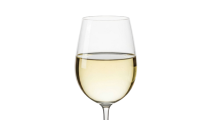 Clear glass filled with pale white wine