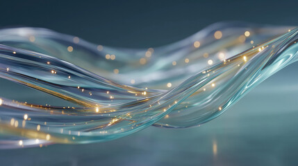 Digital Connectivity Stream: Illustrating the digital flow of information with light particles and fiber optics. Emphasizing the fast-paced, complex digital network