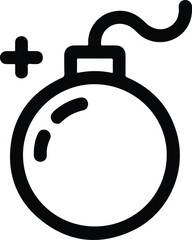 Black bomb icon with fuse and plus symbol explosion 2