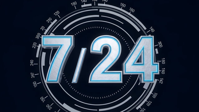 Get 7/24 Support Now with this modern technology graphic background